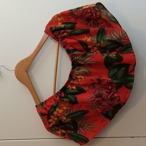 Missguided Red Floral Crop Top Size 6